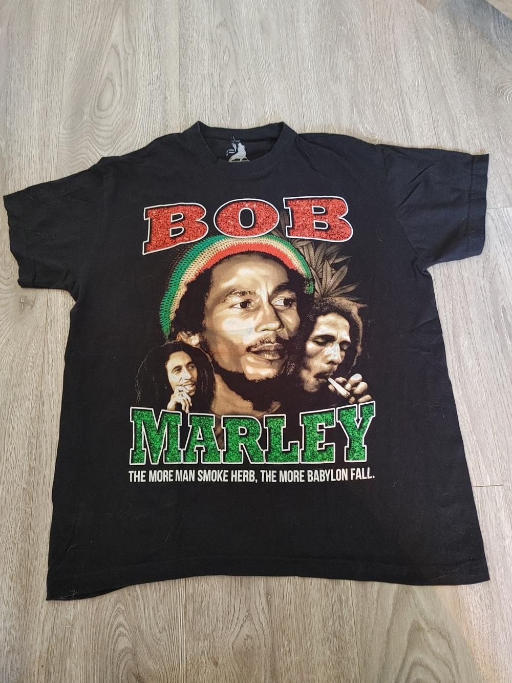 Zion Rootswear Black Bob Marley Graphic Tee